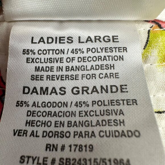 Vintage Duster Robe Housecoat Floral Pockets Tropical Flowers Lg Simply Basic - Picture 5 of 7